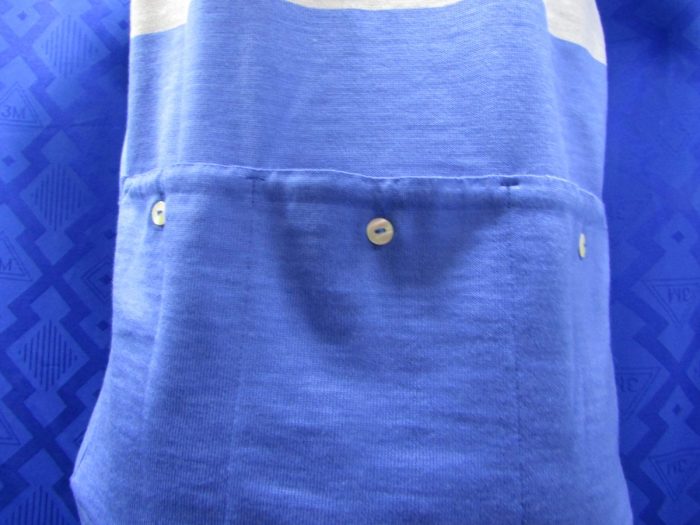 MAGLIA LANA ANNI 70' AZZURRO FASCIA E RIFINITURE GRIGIO CHIARO - immagine 4