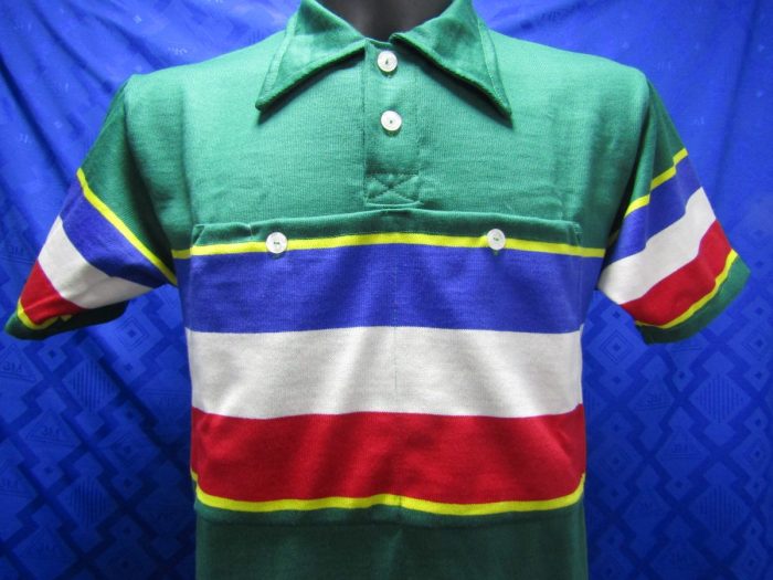 MAGLIA LANA ANNI 40'/50' VERDE FASCIA BLU BIANCO ROSSO E GIALLO - immagine 2