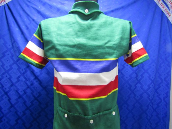 MAGLIA LANA ANNI 40'/50' VERDE FASCIA BLU BIANCO ROSSO E GIALLO - immagine 4