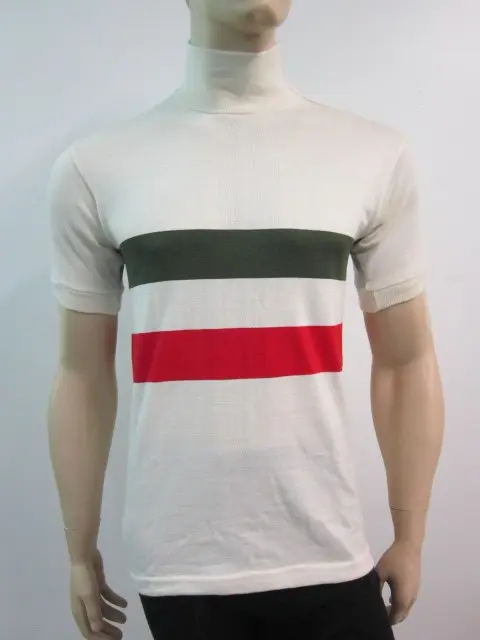 MAGLIA LANA ANNI 20'/30' BIANCA FASCIA TRICOLORE ITALIANO ANTICO - immagine 2
