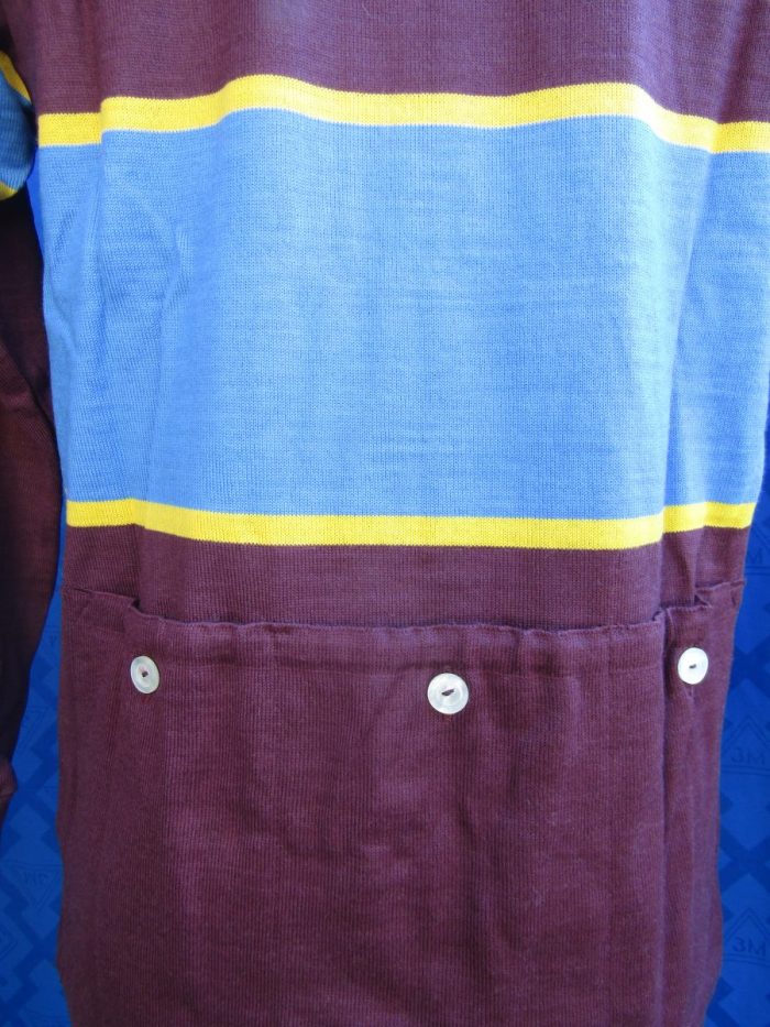 MAGLIA M/L LANA ANNI '40/50 BORDEAUX FASCIA AZZURRA E GIALLA - immagine 5