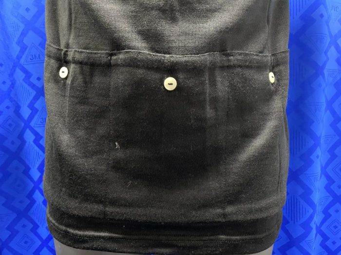 MAGLIA LANA ANNI 70' NERA FASCIA BIANCA COLLO TRICOLORE ANTICO - immagine 8