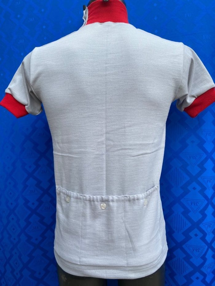 MAGLIA LANA ANNI 10'/20' GRIGIO CHIARO COLLO E POLSINI ROSSI - immagine 5