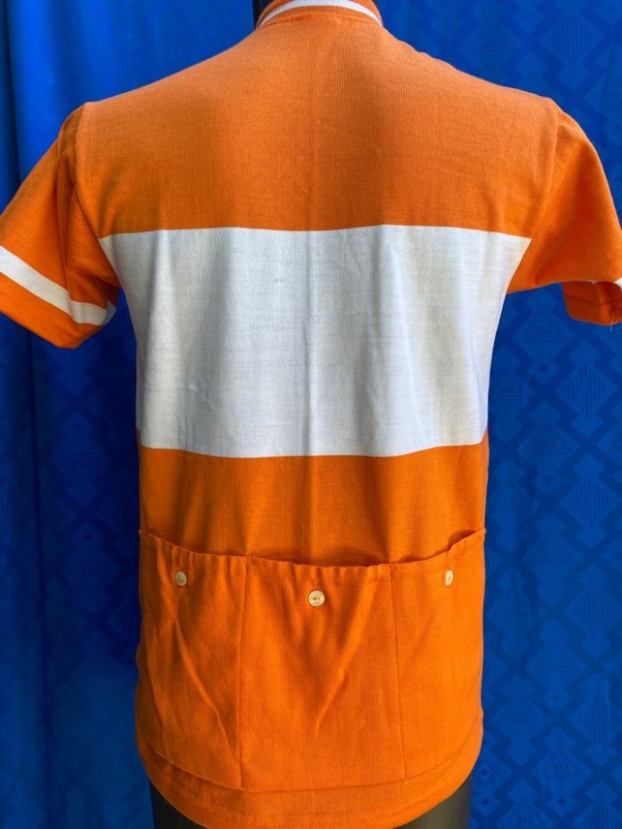 MAGLIA LANA ANNI 70' ARANCIO FASCIA BIANCA - immagine 4