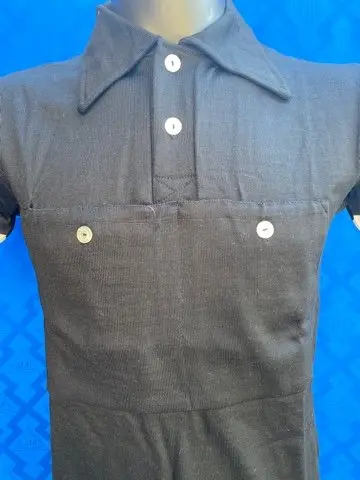 MAGLIA LANA ANNI '40/50 NERA RIGO BIANCO MANICA - immagine 2