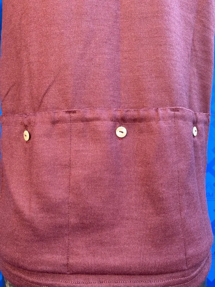 MAGLIA LANA ANNI '60 BORDEAUX RIFINITURE TRICOLORE - immagine 5