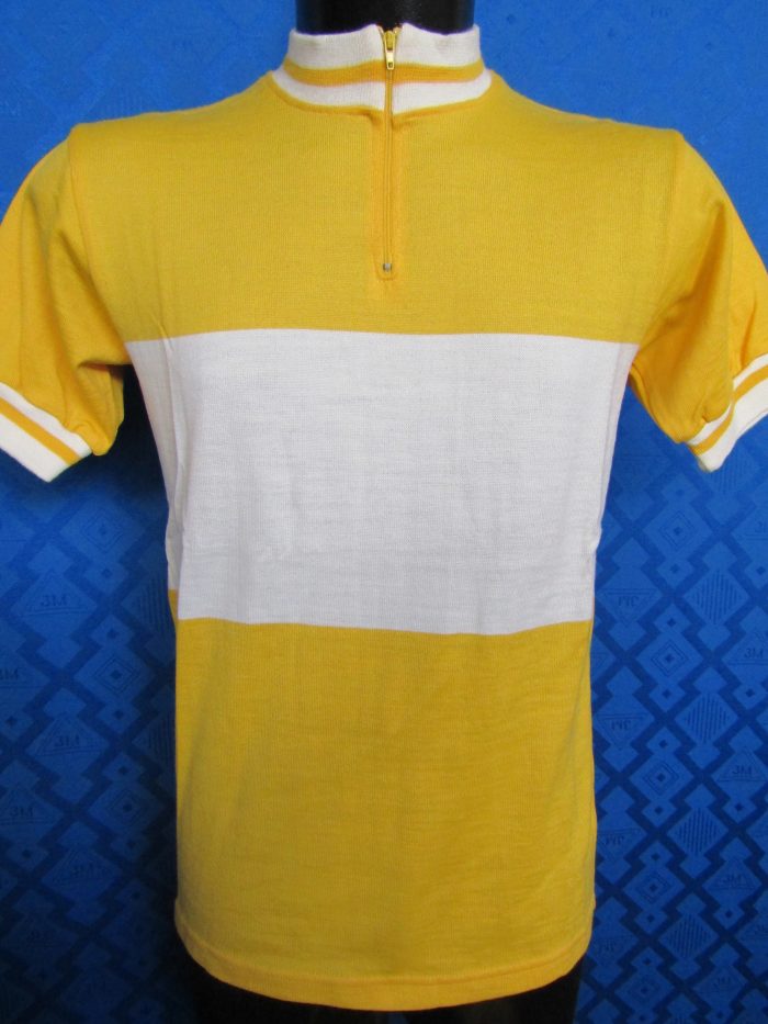 MAGLIA LANA ANNI 70' GIALLA FASCIA BIANCA