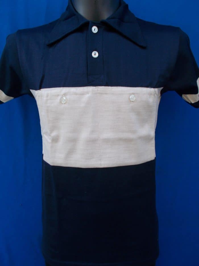 MAGLIA LANA ANNI '40/50 BLU FASCIA CREMA