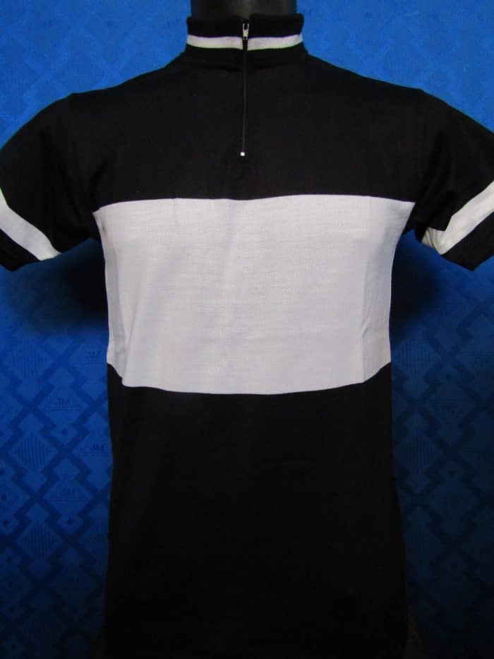 MAGLIA LANA ANNI '70 NERA FASCIA BIANCA