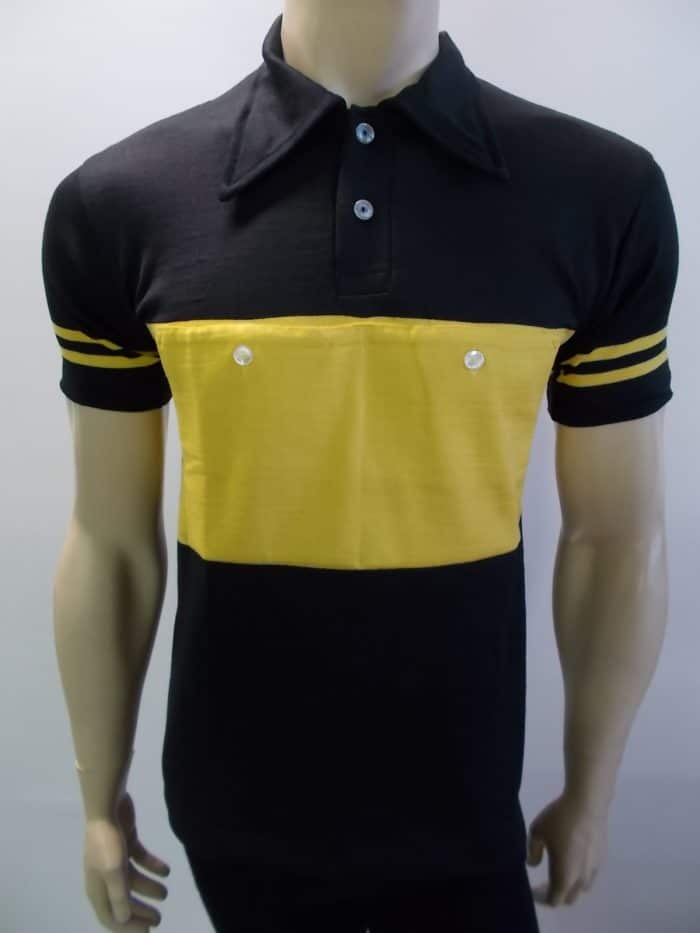 MAGLIA LANA ANNI '40/50 NERA FASCIA GIALLA
