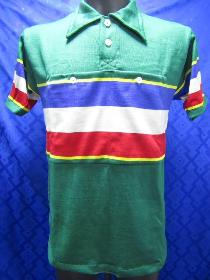 MAGLIA LANA ANNI 40'/50' VERDE FASCIA BLU BIANCO ROSSO E GIALLO