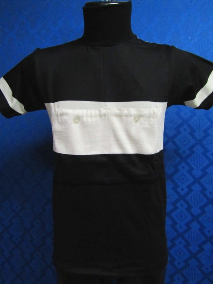 MAGLIA LANA ANNI 20'/30' NERA FASCIA BIANCA