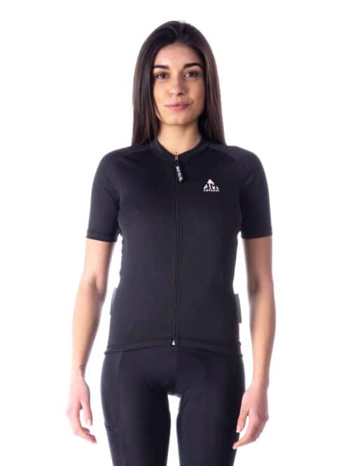 Maglia Manica Corta Donna Zip Lunga 3tasche