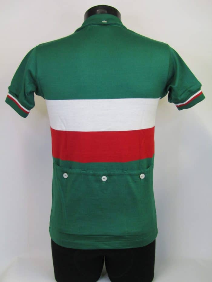 MAGLIA LANA ANNI '40/50 VERDE FASCIA ROSSA E BIANCA - immagine 2