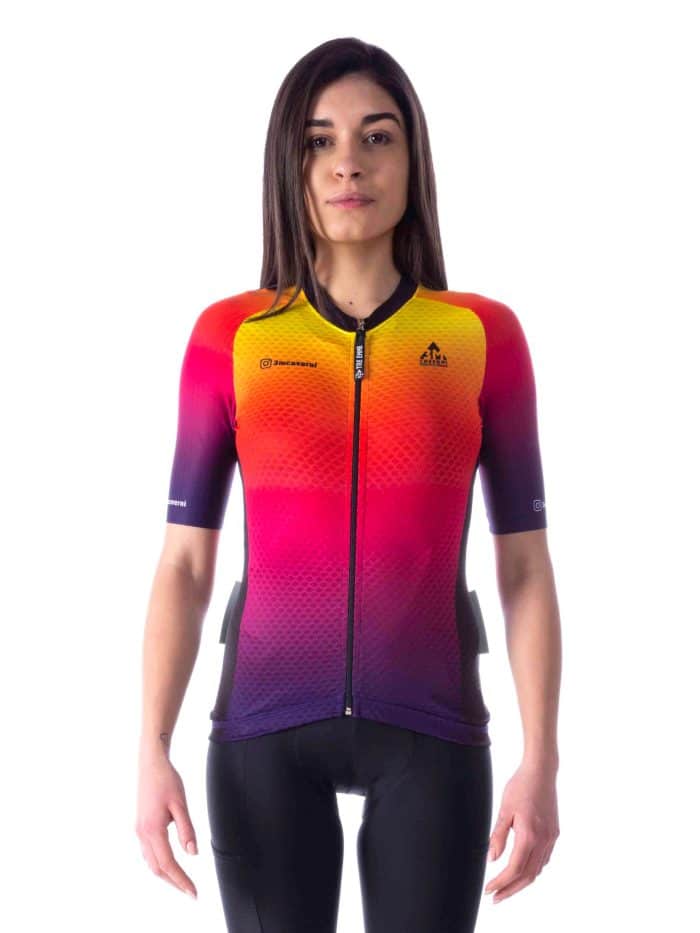 Maglia Arcobaleno Donna Zip Lunga