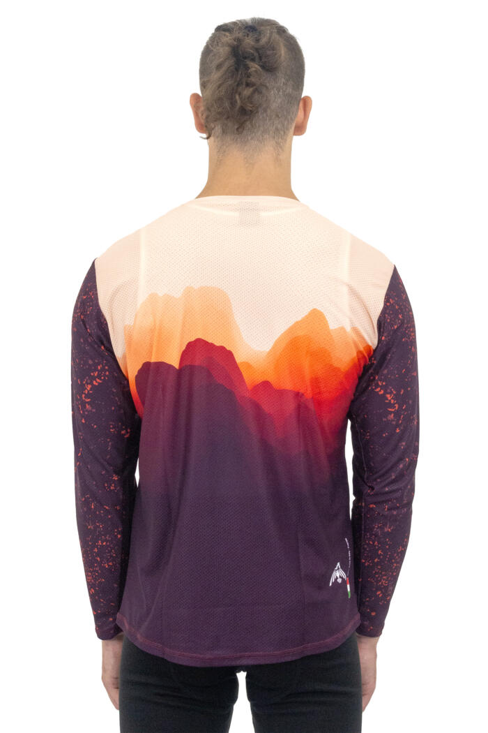 Maglia Enduro Manica Lunga Waves Colore Rossa - immagine 2