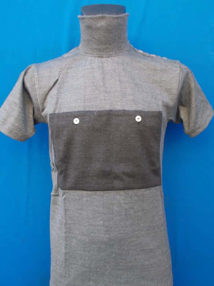 MAGLIA LANA ANNI 20'/30' GRIGIO FASCIA ANTRACITE