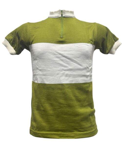 MAGLIA LANA ANNI 70 VERDE ANTICO FASCIA PANNA