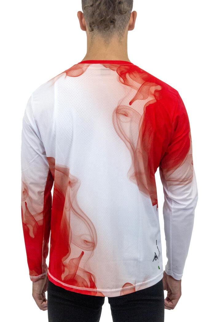 Maglia Enduro Manica Lunga Smoke Colore Bianco Rossa - immagine 2
