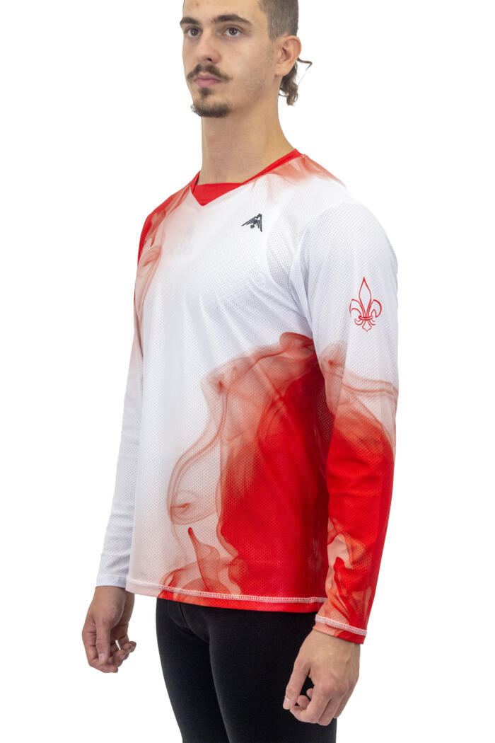 Maglia Enduro Manica Lunga Smoke Colore Bianco Rossa - immagine 3