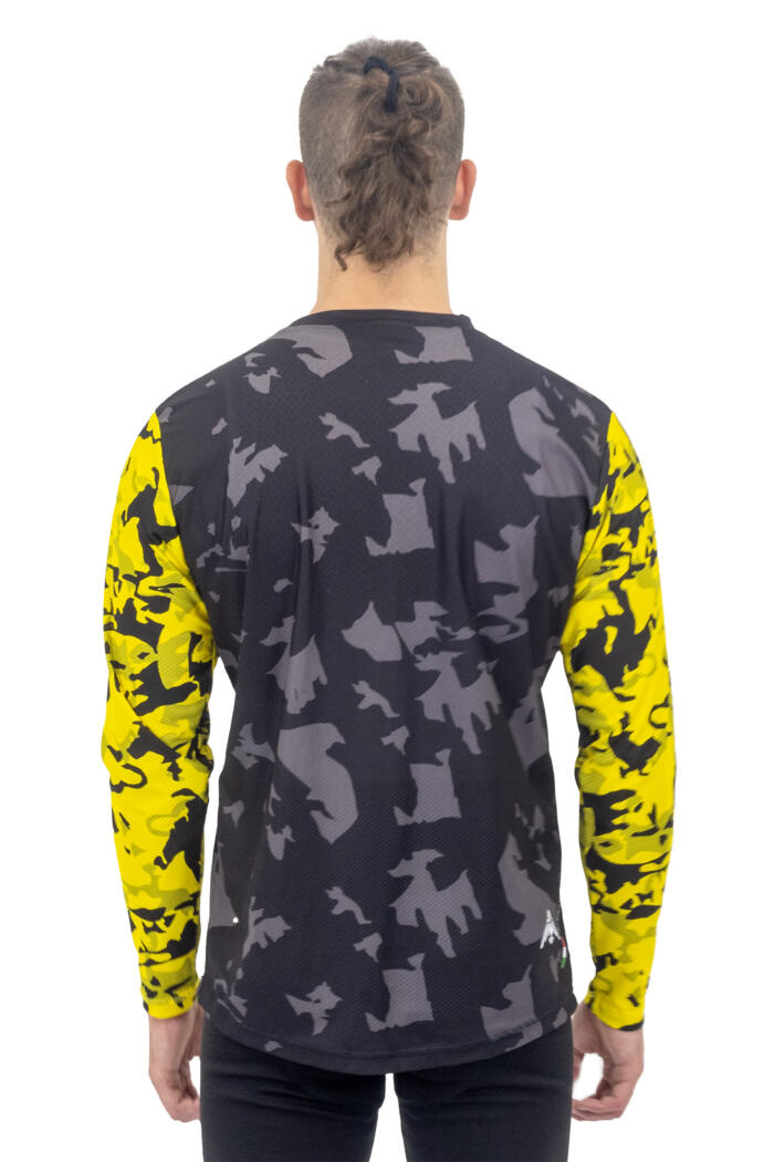 Maglia Enduro Manica Lunga Kangry Colore Nera Gialla - immagine 2