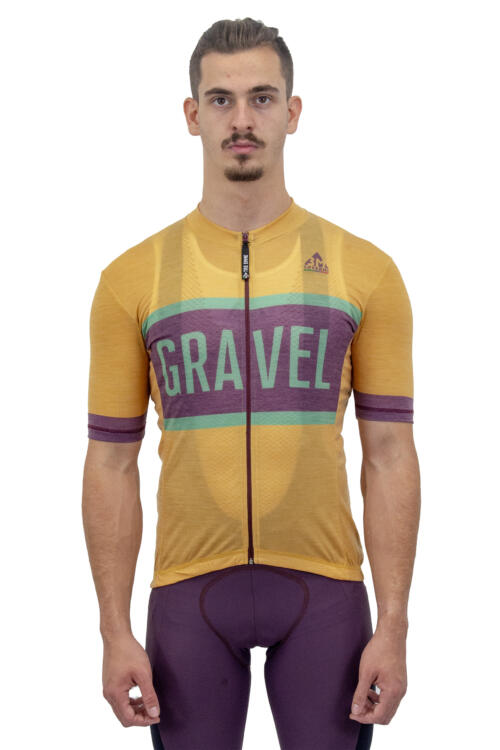 Maglia Gravel Lana Merinos Biscotto Zip Lunga