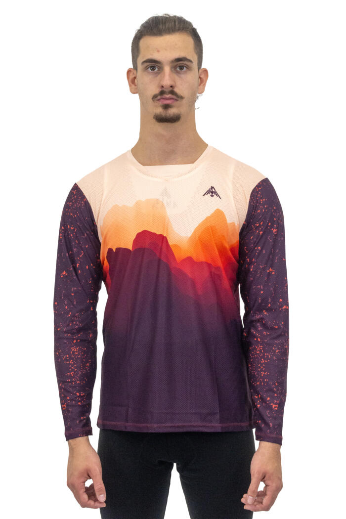 Maglia Enduro Manica Lunga Waves Colore Rossa