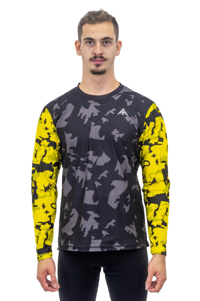 Maglia Enduro Manica Lunga Kangry Colore Nera Gialla