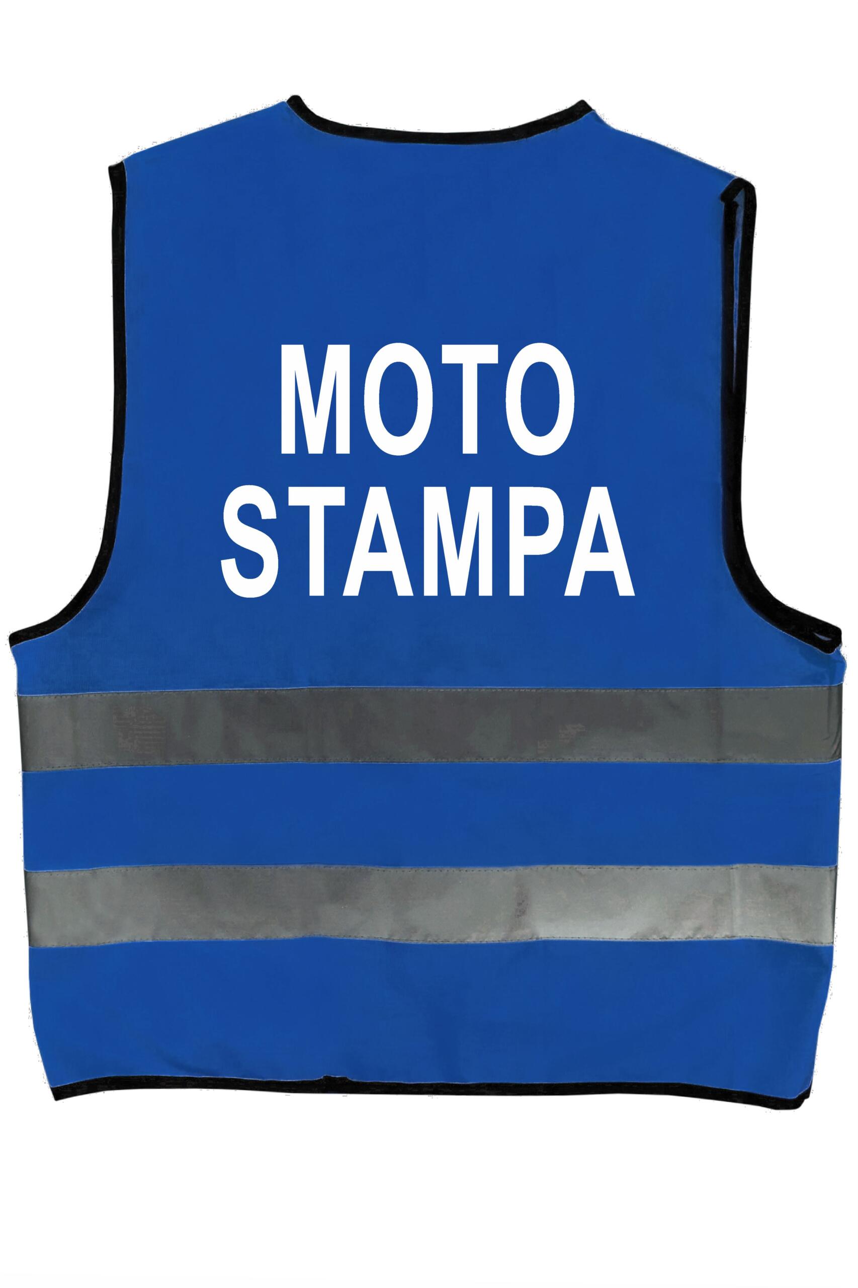 Gilet Alta Visibilità Azzuro MOTO STAMPA - immagine 2