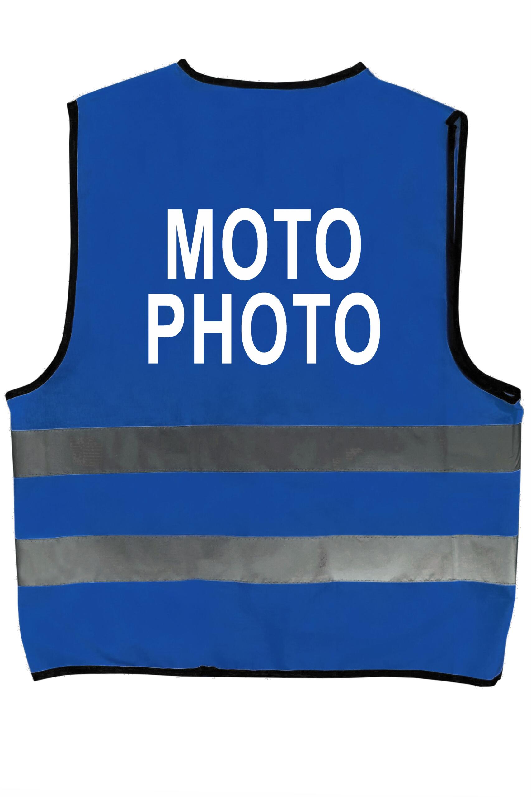 Gilet Alta Visibilità Azzuro MOTO PHOTO - immagine 2