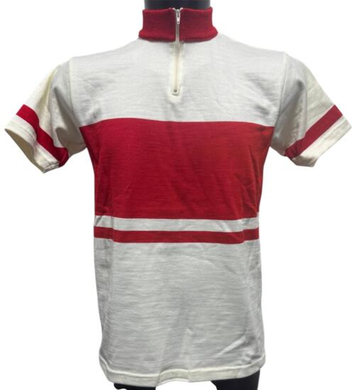MAGLIA LANA ANNI '70 PANNA FASCIA ROSSA